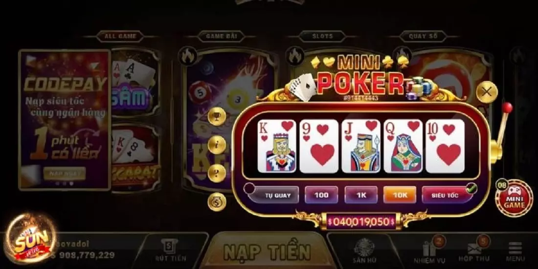 Choi mini game Pokẻ tai link tai Sunwin 1
