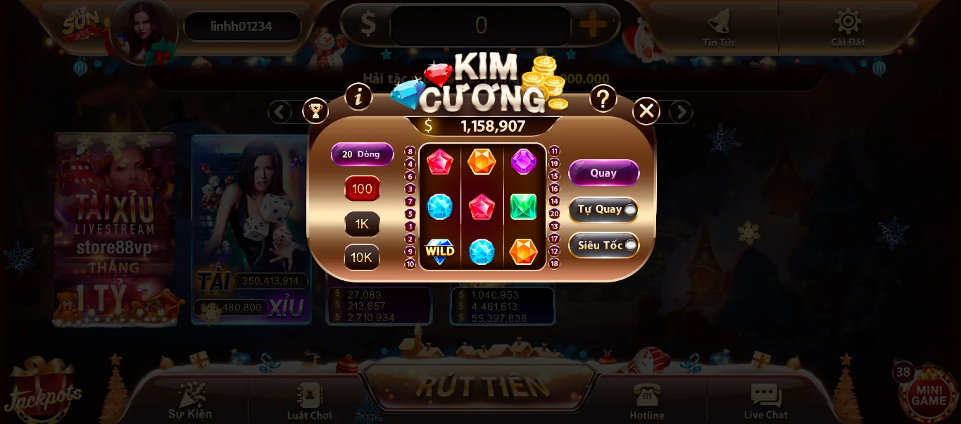 Kinh nghiem choi mini game Kim cuong tai Sunwin online 2